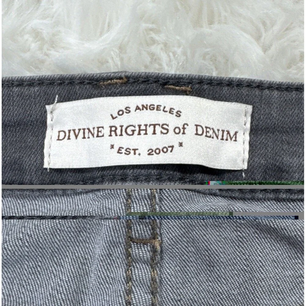 Divine Rights of Denim Slim Straight Jeans 30 (31x31.5) Gray Denim Stretch Women